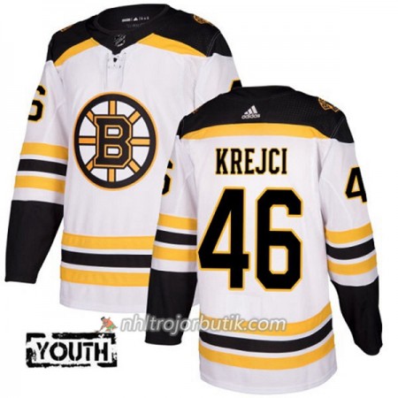 Barn Ishockey Boston Bruins Tröja David Krejci 46 Adidas 2017-2018 Vit Authentic